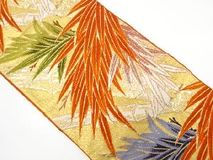 アンティーク　竹笹模様織り出し袋帯（着用可）